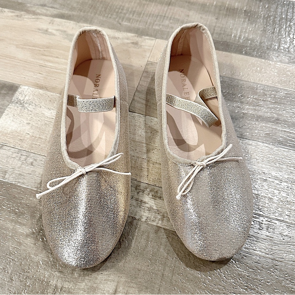 Noralee Metallic Gold Ballet Flats Girls Size 4